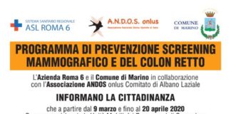Al via a Marino nuovi screening sanitari manifesto