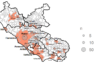 Partito Comunista Castelli Romani, “La mappa per comune della diffusione del Coronavirus” mappa