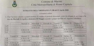 Marino, l’ordinanza del Comune per l’accesso alle grandi strutture di vendita di prodotti alimentari estratto_ordinanza_88_13_04_marino