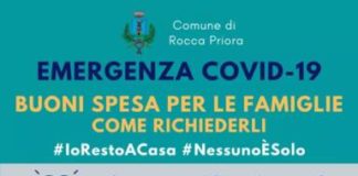 Rocca Priora, tutte le informazioni per richiedere i buoni spesa