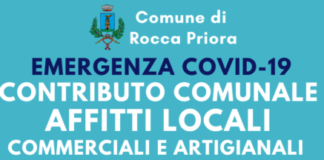 Rocca Priora, contributi affitti commercianti e artigiani infografica