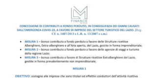Turismo Lazio, contributi a fondo perduto regionali incentivi_turismo
