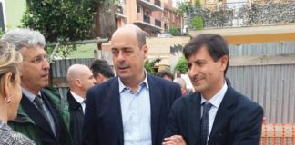 Zingaretti “Non gettiamo a terra guanti e mascherine” valeriani_zingaretti