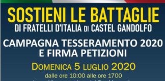 Castel Gandolfo, Fratelli d’Italia torna sul territorio locandina