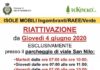 Dalle 7 del 4 giugno riattivazione dell’isole mobili a Grottaferrata infografica