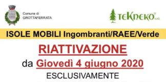 Dalle 7 del 4 giugno riattivazione dell’isole mobili a Grottaferrata infografica