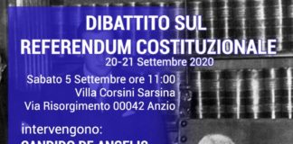 Dibattito sul Referendum Costituzionale ad Anzio locandina