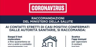 Coronavirus, bollettino della Regione Lazio del 26 Ottobre raccomandazioni_ministero_salute