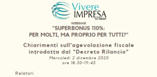 Vivere Impresa, webinar sul Superbonus 110% il 2 dicembre webinar