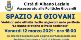 Spazio ai Giovani, il webinar dedicato ai ragazzi che vivono nella periferia di Albano webinar
