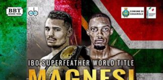 A Valle Martella il mondiale IBO Magnesi vs Bulana locandina