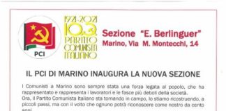 Marino, inaugura sede Sezione Pci al centro storico pci_volantino_inaugurazione PCI