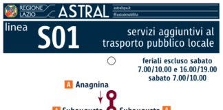 Linee S, rimodulato orario pomeridiano per esigenze scolastiche Linea S01 Anagnina-Termini