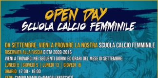 Open Day Scuola Calcio femminile della Lupa Frascati
