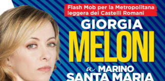 Giorgia Meloni e Marco Silvestroni a Marino per la metropolitana dei Castelli