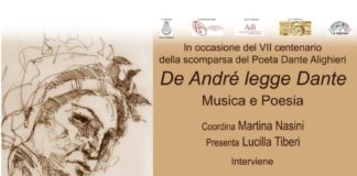 De Andre legge Dante giovedì 23 settembre ai Giardini di Patmos di Grottaferrata