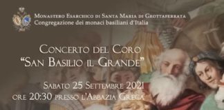 Sabato 25 a Grottaferrata il primo concerto del Coro di San Basilio il Grande