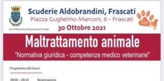 30 ottobre, convegno sul maltrattamento animale alle Scuderie Aldobrandini locandina