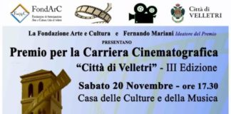 Gran galà alla Casa delle Culture per il Premio alla Carriera Cinematografica “Città di Velletri”