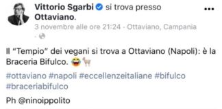 Ottaviano, Rivoluzione Animalista: “Eclatante presa in giro di Sgarbi ai vegani. Post social da condannare”
