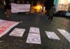 Il Comitato Ust protesta sotto il Comune di Albano