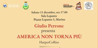 Presentazione del libro “America non torna più” di Giulio Perrone alla Sala Lepanto