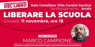 La presentazione di Liberare la Scuola giovedì 11 novembre alle ore 18 a Villa Sarsina con Marco Campione