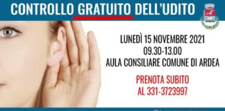 Ardea, il 15 novembre la giornata gratuita del controllo dell’udito