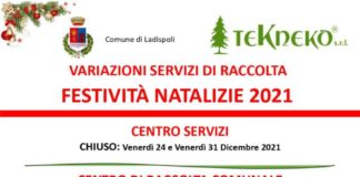 Orari raccolta differenziata a Ladispoli durante le feste manifesto