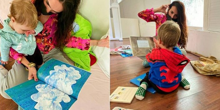 Stefania Mariani durante le sue letture per i bambini