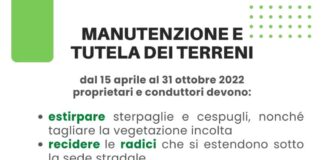OBBLIGO PER I PROPRIETARI DI EFFETTUARE LA MANUTENZIONE E TUTELA DEI TERRENI