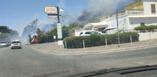 Incendio su via Nettunense tra Ariccia e Albano incendio
