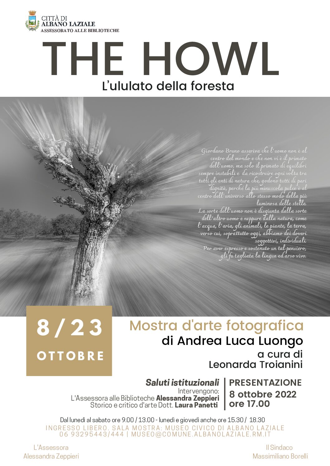 “THE HOWL” la mostra fotografica dell’artista Andrea Luca Luongo arriva ad Albano Laziale