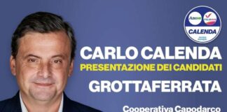 Calenda a Grottaferrata presenta il programma del Terzo Polo per le regionali locandinacalenda