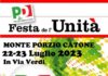 Tutto pronto per la Festa dell’Unità a Monteporzio Catone festaunitamonteporzio