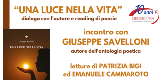 Giuseppe Savelloni presenta “Una luce nella vita”, antologia di poesie inedite, con Memoria ‘900 al CREA locandina