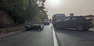 Polizia Locale Ciampino “Incidente via dei Laghi all’incrocio con il Sottopasso di via dell’Acqua Acetosa: grande spavento per un motociclista” incidentevialaghi