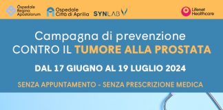 Presso l’Ospedale Regina Apostolorum e l’Ospedale Città di Aprilia parte la campagna di prevenzione del tumore alla prostata locandina