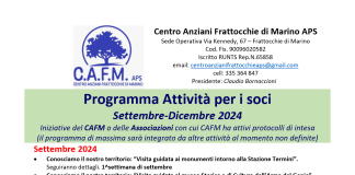 Presentazione delle attività del Centro Anziani Frattocchie di Marino per il secondo semestre 2024