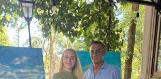 Marco Silvestroni alla chiusura della mostra di Iryna Zyza di Albano Laziale