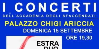 Riprendono “I Concerti dell’Accademia degli Sfaccendati” con il ciclo autunnale al Palazzo Chigi di Ariccia