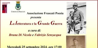 Incontro di Frascati Poesia mercoledì 25 settembre “La Letteratura e la Grande Guerra”