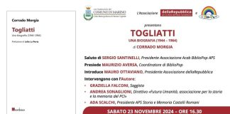 Sabato 23 a BiblioPop: “Togliatti una biografia” incontro con l’autore Corrado Morgia