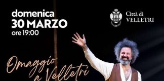 Domenica 30 marzo omaggio del Maestro Simone Cristicchi a Velletri