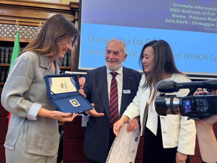 Katia Da Ros riceve medaglia cavalierati Fair Play katiadaross