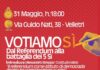 A Velletri incontro pubblico “Votiamo Si – dal Referendum alla battaglia dei 5 Si”