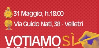 A Velletri incontro pubblico “Votiamo Si – dal Referendum alla battaglia dei 5 Si”