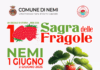 Sagra delle Fragole di Nemi 2025: Domenica Primo Giugno e Lunedì 2 Giugno. Un secolo di storia, in difesa dell’ambiente, tradizione e cultura