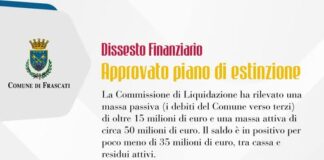 La Commissione di Liquidazione approva il piano di estinzione delle passività del Comune di Frascati