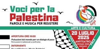 Genzano, il 20 luglio “Voci per la Palestina” all’Anfiteatro Michel Ende
